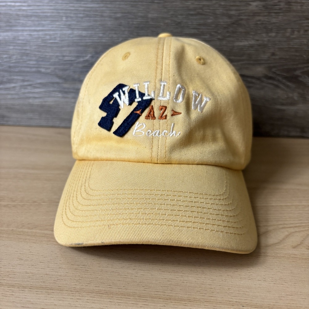 Willow Beach AZ Hat Cap Strap‎ Back Yellow Embroidered Tourist Souvenir Mens